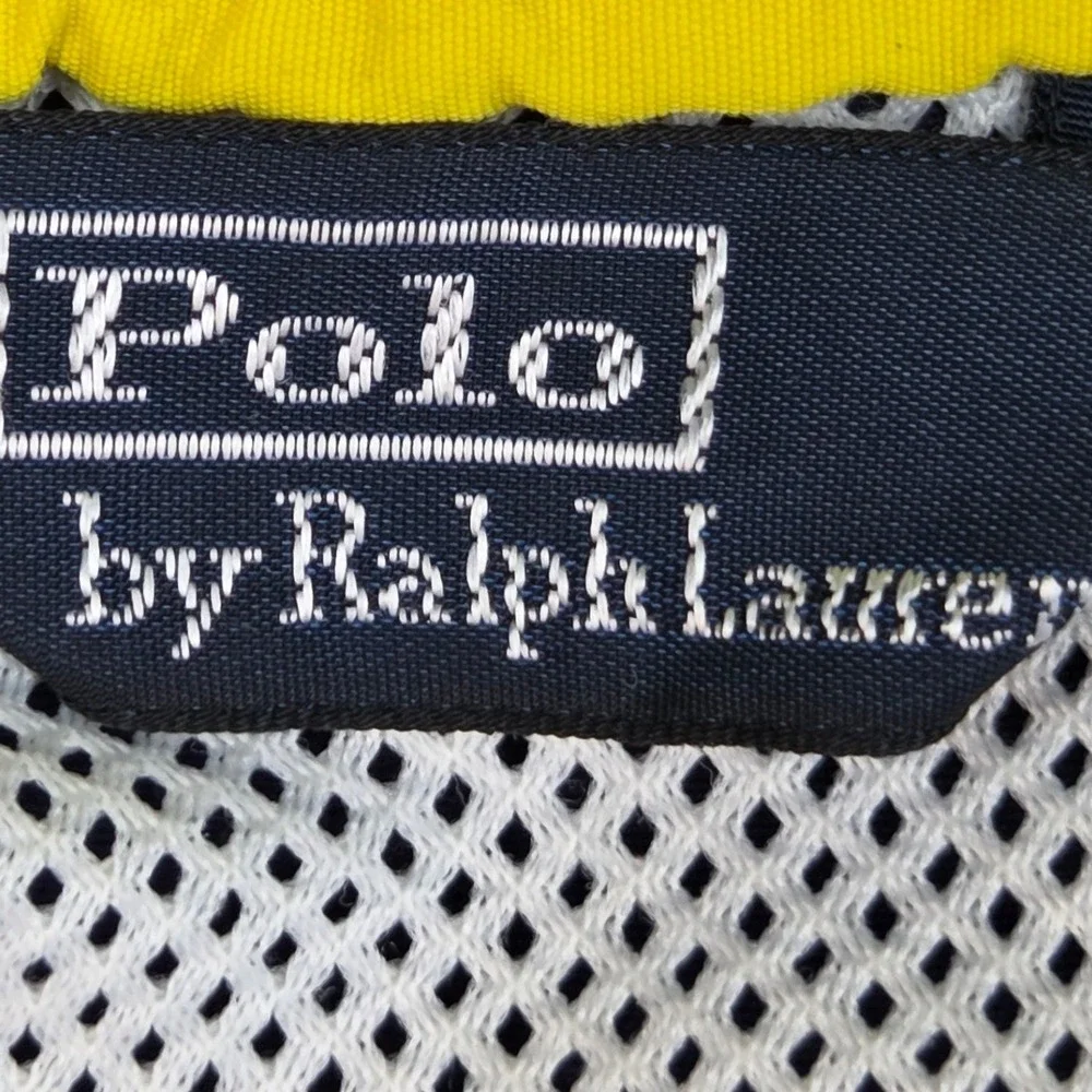 Vtg Polo Ralph Lauren Sport Swim Trunks Mens XL USRL Graphic Lined Navy Yellow